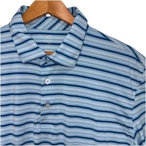 Southern Tide Polo Shirt Mens XL Blue Stripe Classic Fit Short Performance BRR
